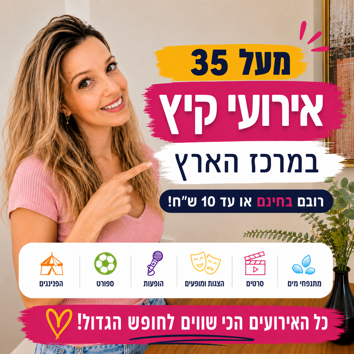 מעל 35 אירועים ובילויים לחופש הגדול במרכז - בחינם / עד 10 ש"ח! חלק א'