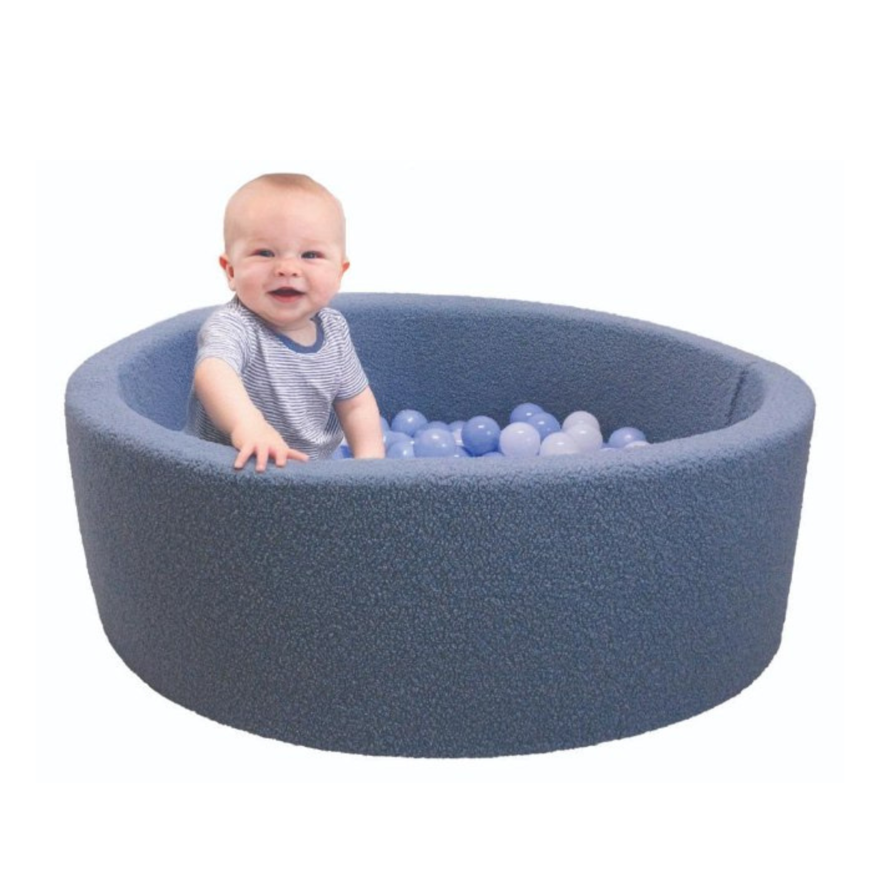 בריכת כדורים עגולה עם 200 כדורים מבד בוקלה רך ונעים