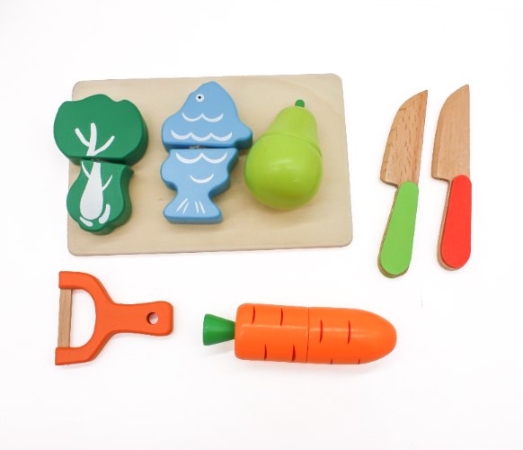 ערכת חיתוך ירקות מעץ לילדים - גדולה ומאובזרת