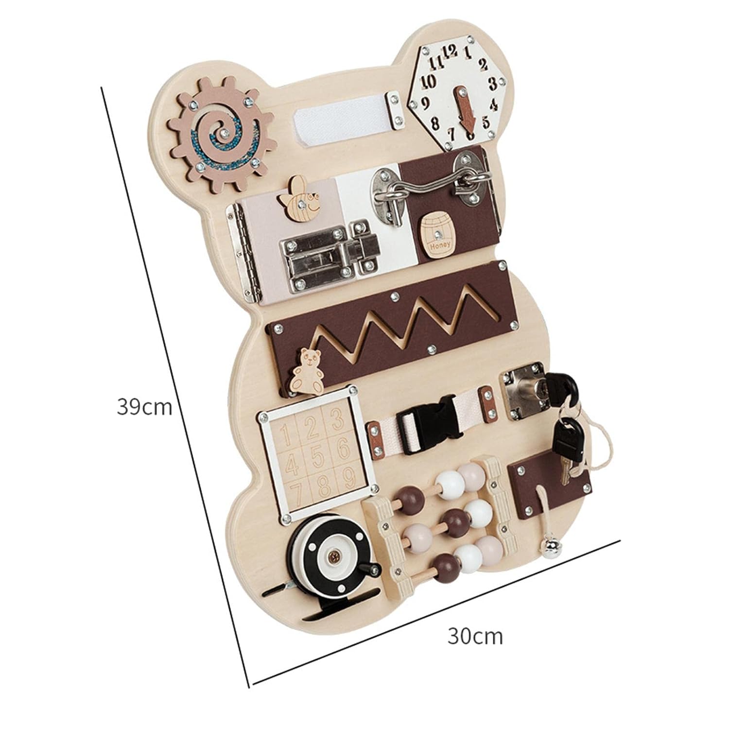 ביזיבורד מעץ בעיצוב דובי