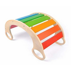 נדנדת איזון צבעונית מעץ / גשר טיפוס (2 מוצרים ב- 1)