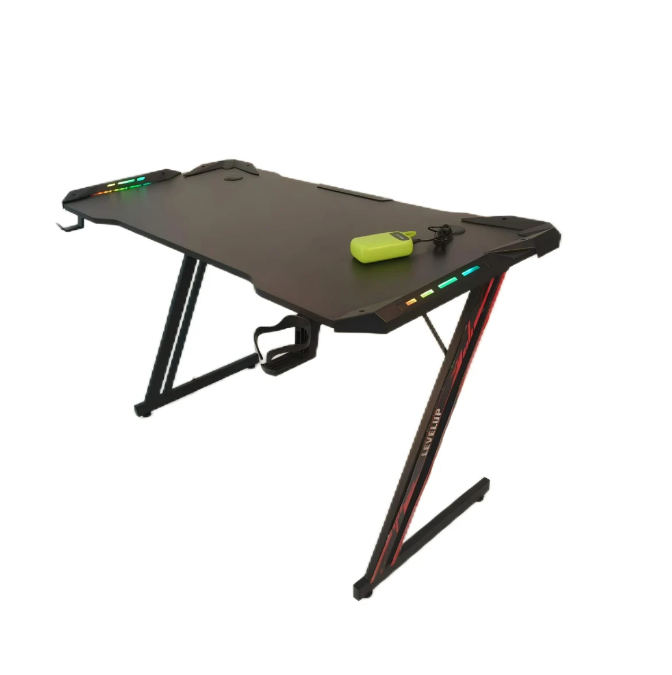 שולחן גיימינג ארגונומי עם אורות לד מבית LEVEL UP