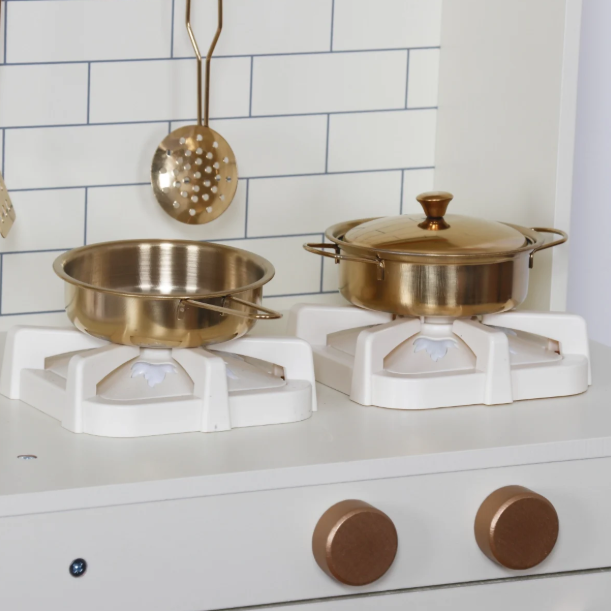 מטבח אלקטרוני "אגם" בצבע לבן / ורוד - עם כיור מוציא מים