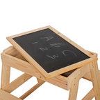 שולחן פיקניק לילדים מעץ עם משטח דו-צדדי הכולל לוח ציור