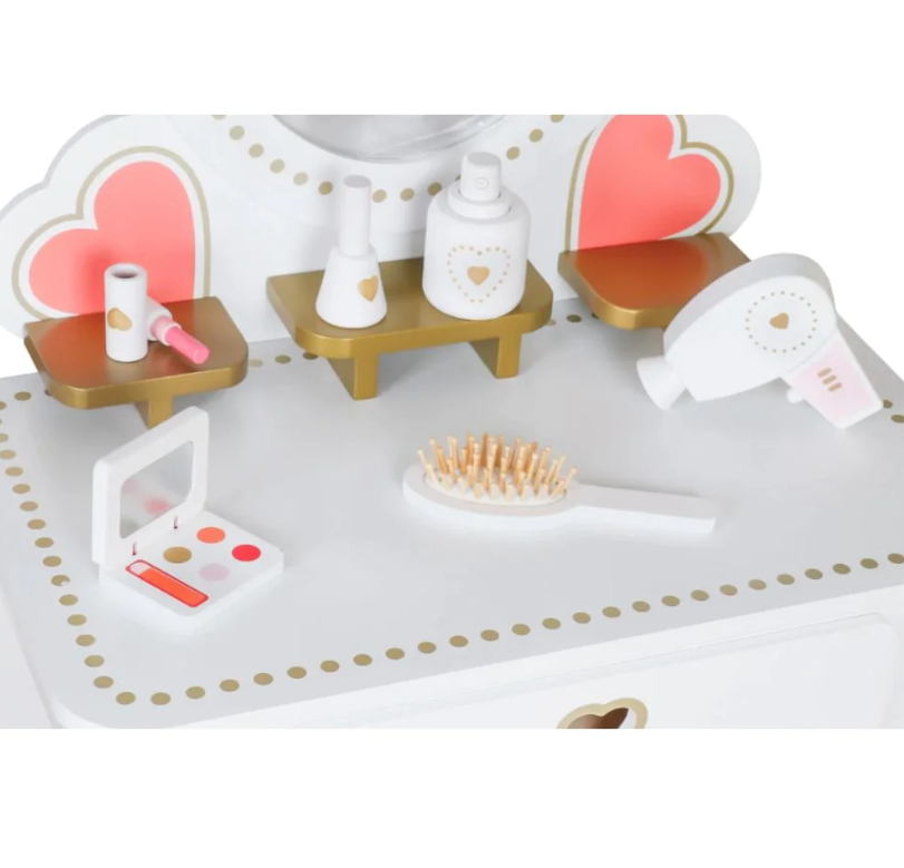 שידת איפור "רון" עם שרפרף תואם ואביזרים