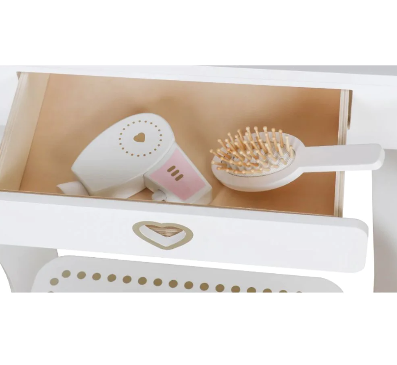 שידת איפור "רון" עם שרפרף תואם ואביזרים