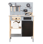 שולחן נגרות מעוצב מעץ לילדים עם כלי עבודה