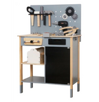 שולחן נגרות מעוצב מעץ לילדים עם כלי עבודה