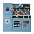 מטבח עץ אלקטרוני גדול בצבע כחול - דגם לירון