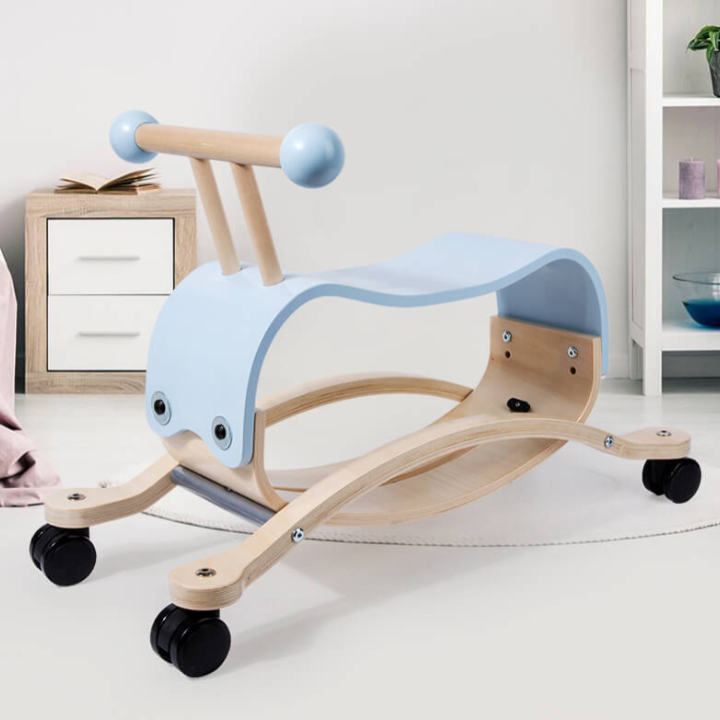 בימבה נדנדה מעץ לילדים - 2 מוצרים ב-1