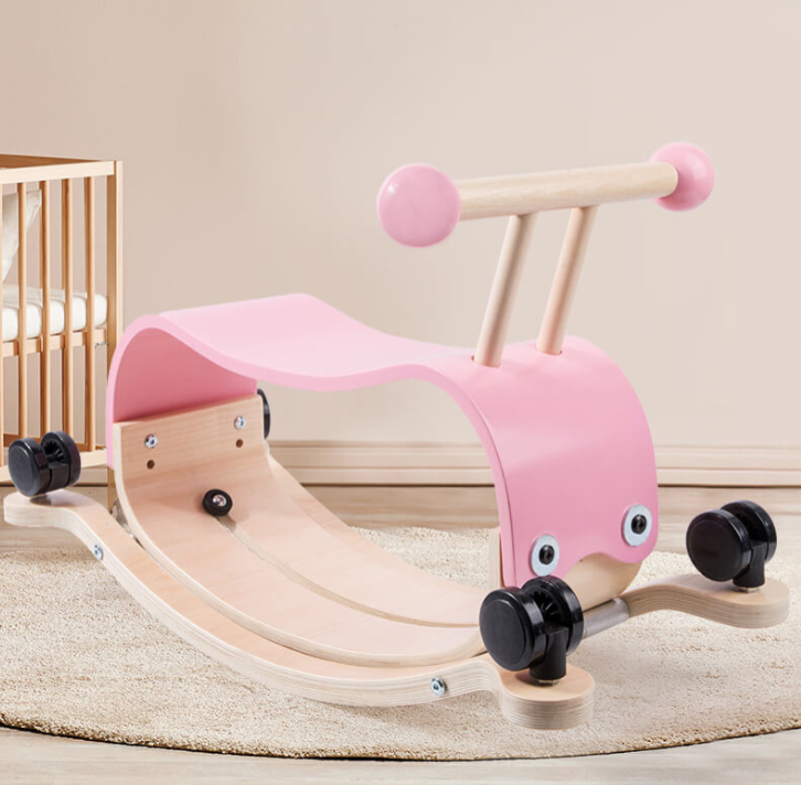 בימבה נדנדה מעץ לילדים - 2 מוצרים ב-1