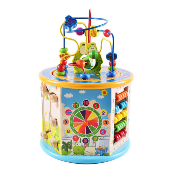 קוביית פעילות מעץ לקטנטנים