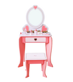 שידת איפור מעץ לילדים עם אביזרים - אפריל