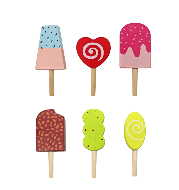 עגלת גלידה מעוצבת מעץ בצבע ורוד