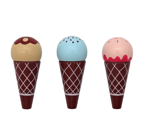 עגלת גלידה מעוצבת מעץ בצבע ורוד