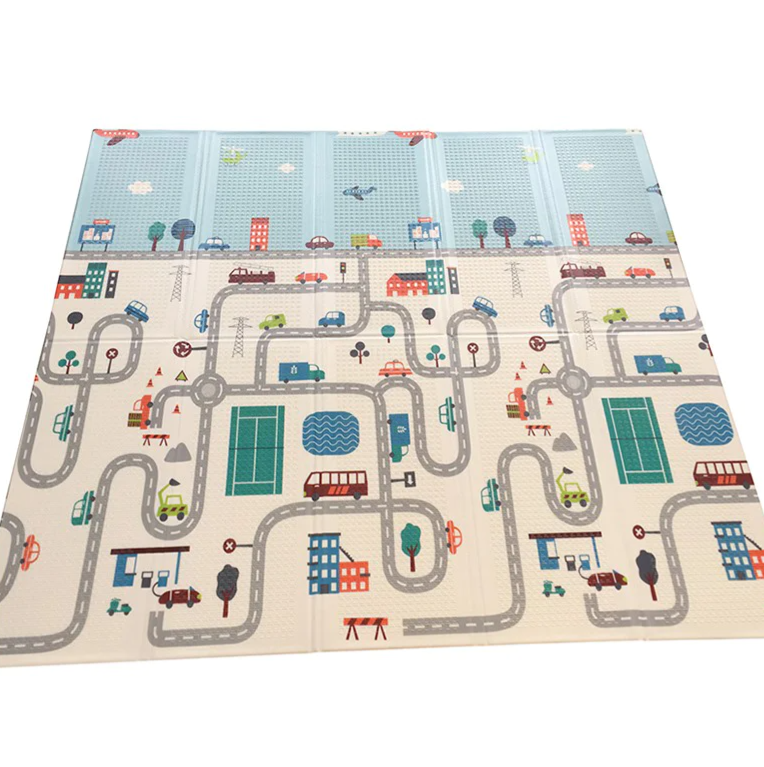 משטח פעילות ענק דו-צדדי לתינוקות עם תיק נשיאה