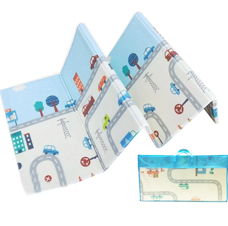 משטח פעילות ענק דו-צדדי לתינוקות עם תיק נשיאה