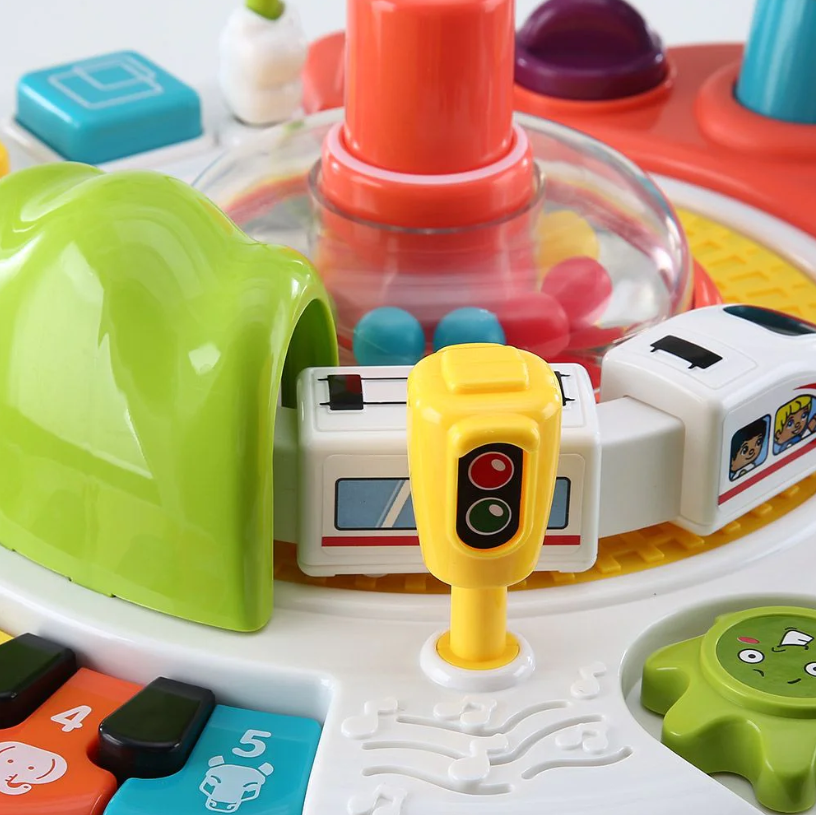 שולחן פעילות לפעוטות עם צלילים, רכבת ושלל הרפתקאות