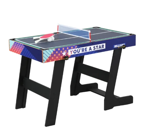 שולחן משחק 4 ב-1 - משולב ביליארד, הוקי, פינג פונג וכדורגל