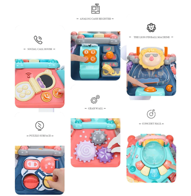 קוביית פעילות מוזיקלית לתינוקות 5 ב-1 עם אורות וצלילים