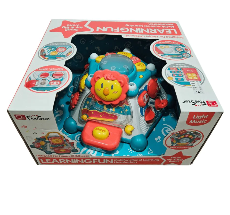 קוביית פעילות מוזיקלית לתינוקות 5 ב-1 עם אורות וצלילים