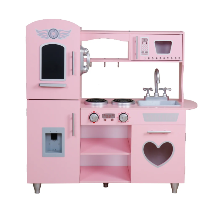 מטבח עץ בצבע ורוד - דגם "איילת"