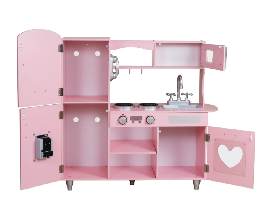 מטבח עץ בצבע ורוד - דגם "איילת"