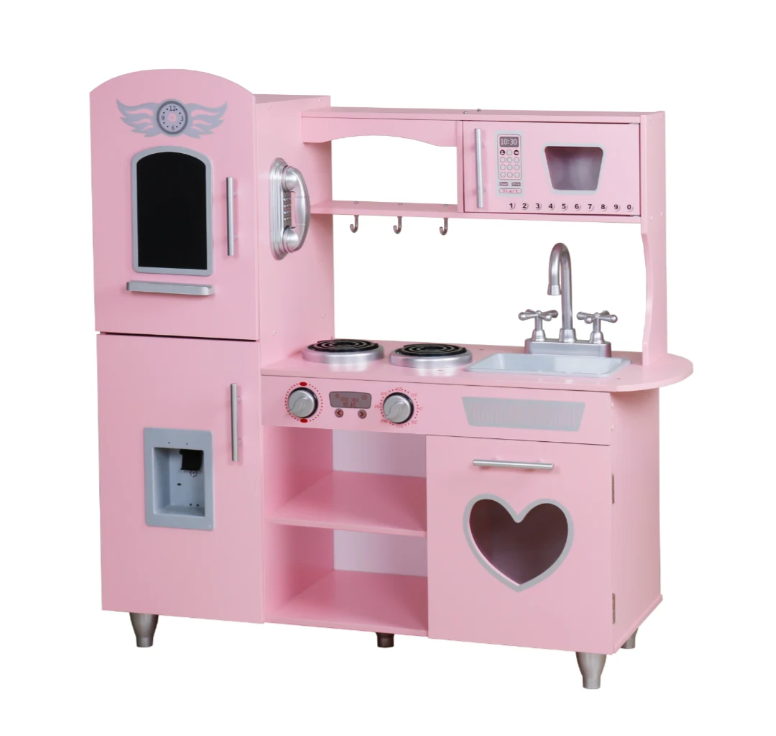 מטבח עץ בצבע ורוד - דגם "איילת"