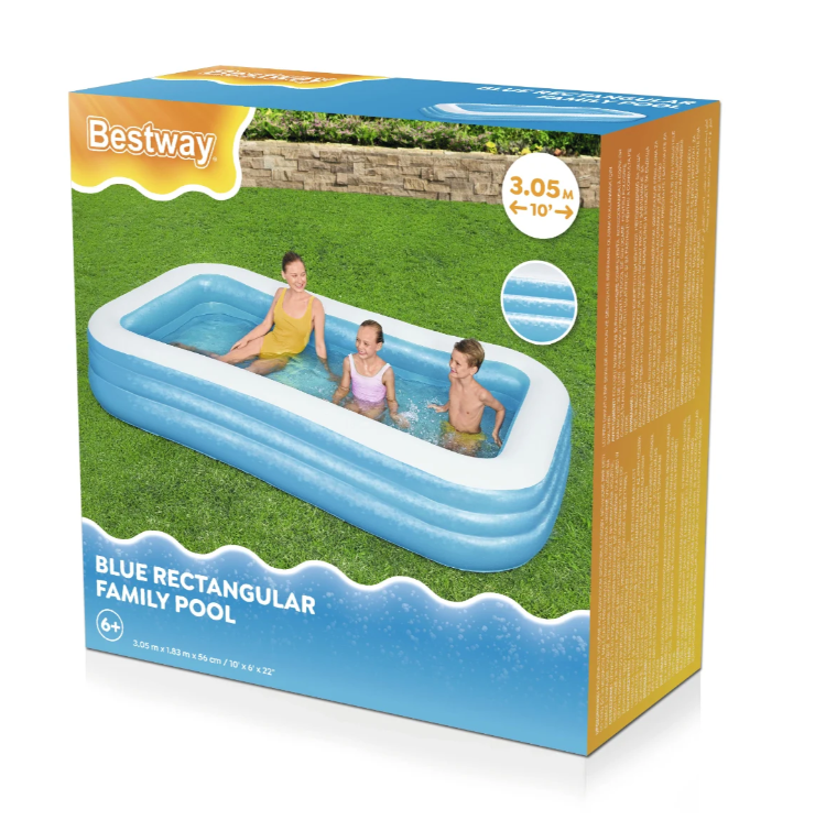 בריכה מתנפחת מלבנית למשפחה מבית Bestway - דגם 54009 כחולה