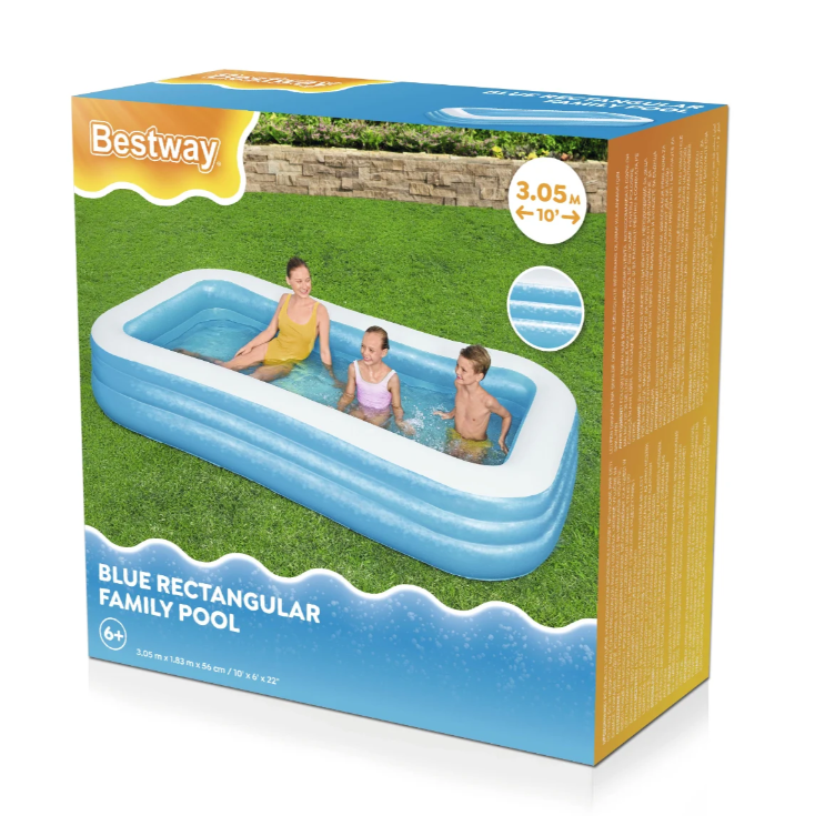 בריכה מתנפחת מלבנית למשפחה מבית Bestway - דגם 54009 כחולה