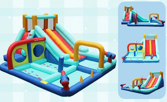 מתנפח מים עם מגלשה דו־מסלולית W73027 מבית Doctor Dolphin