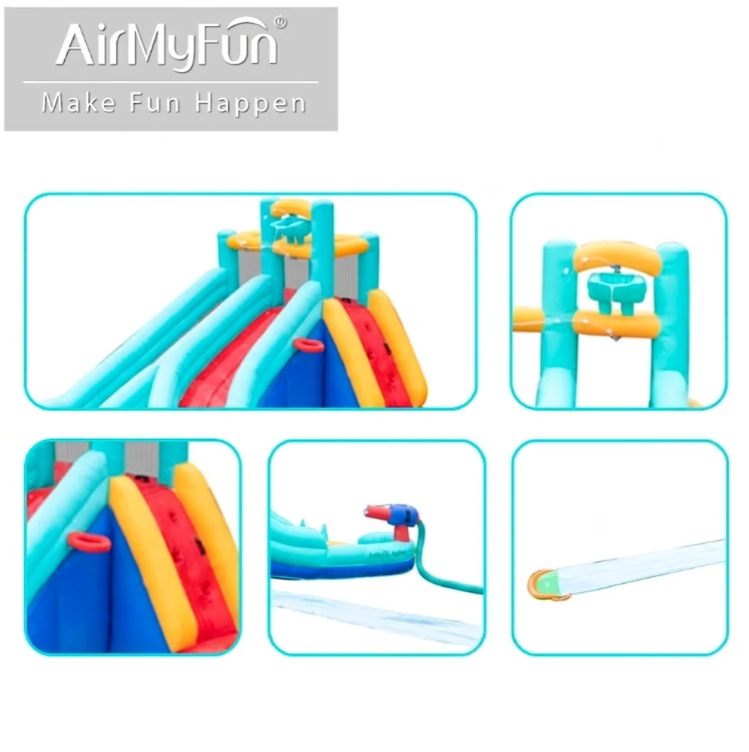 מתנפח מים עם שתי מגלשות ומסלול גלישה דגם W83071 N מבית Air My Fun