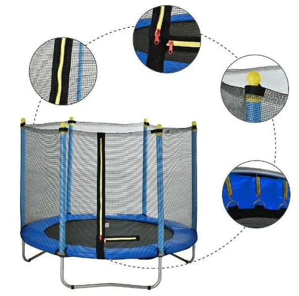 טרמפולינה 8 פיט 244 ס"מ עם רשת הגנה וסולם Jumpy Jump