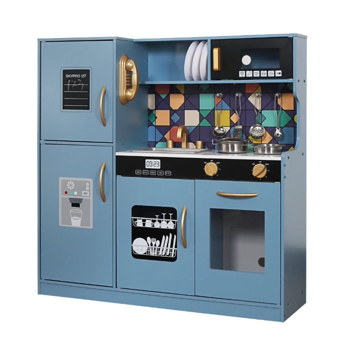 מטבח עץ גדול בצבע כחול - דגם טופז