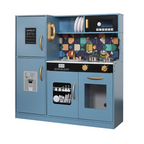 מטבח עץ גדול בצבע כחול - דגם טופז