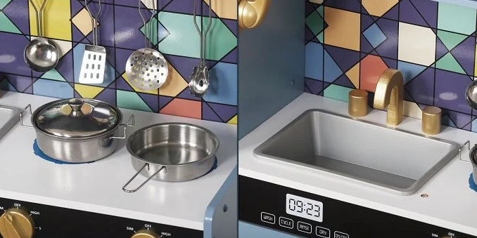 מטבח עץ גדול בצבע כחול - דגם טופז