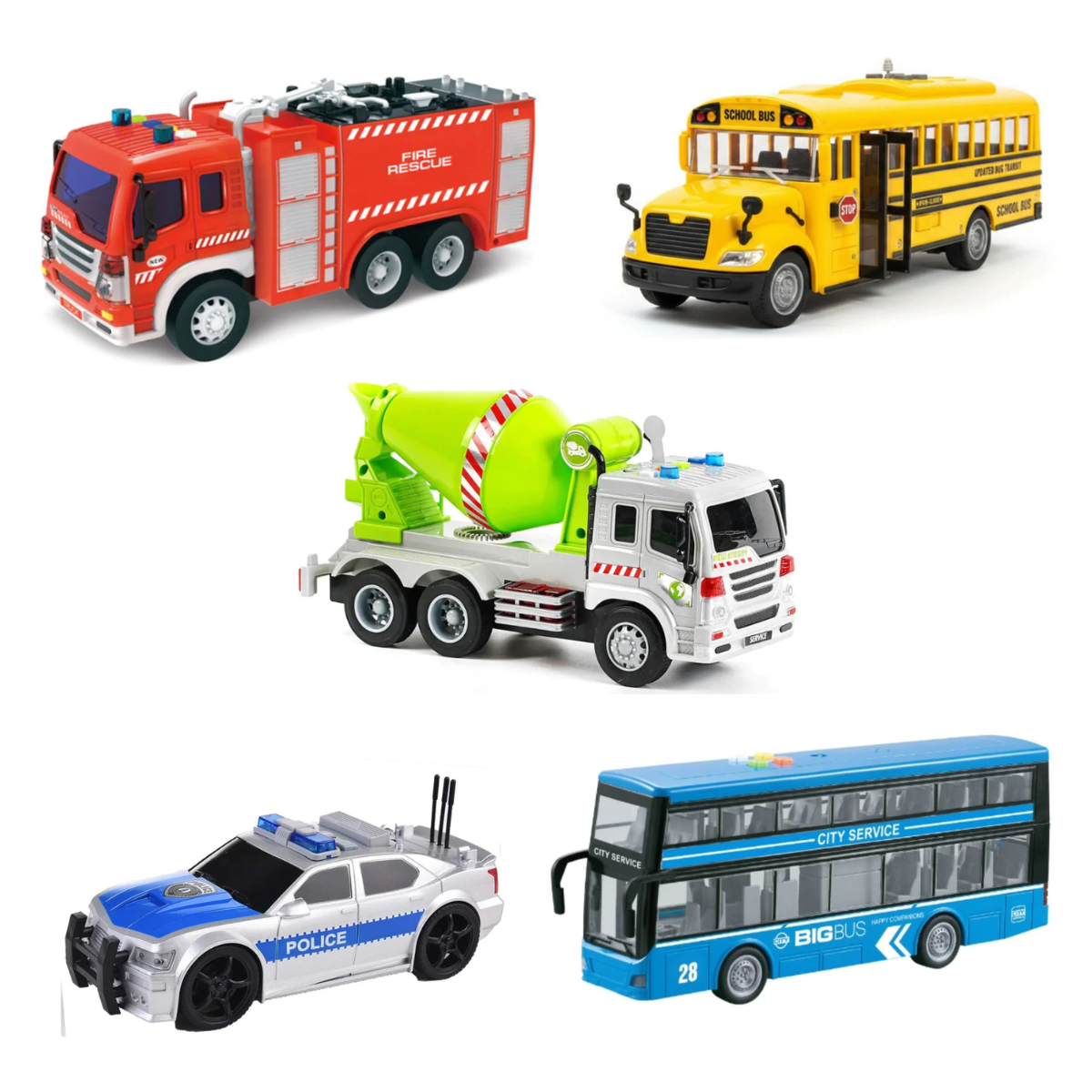 באנדל רכבי משחק עם אורות וצלילים - בחרו 3 מתוך 5