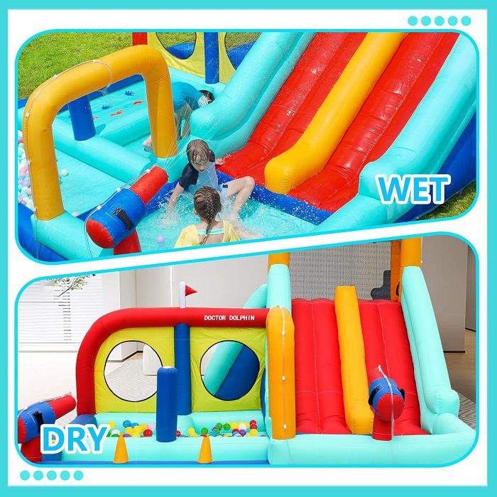 מתנפח מים עם מגלשה דו־מסלולית W73027 מבית Doctor Dolphin