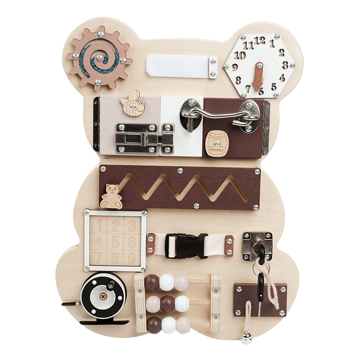 ביזיבורד מעץ בעיצוב דובי